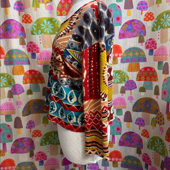 Sacred Threads 100% Cotton Beaded L/S Top. Small - Picture 7 of 8